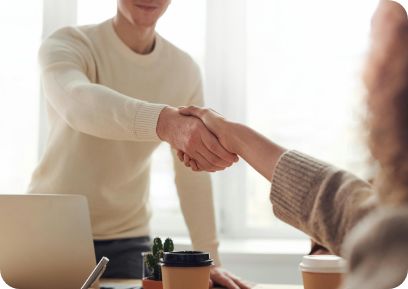 Handshake in a business meeting