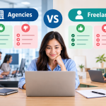 Pros and Cons of a Virtual Assistant: Comparing agencies and freelancers, highlighting their advantages and disadvantages for businesses seeking virtual assistant services.
